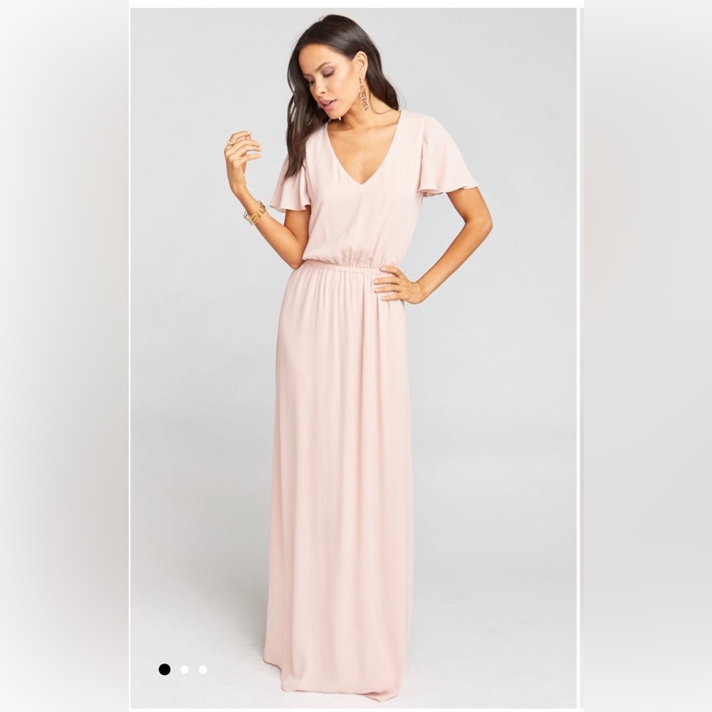 Show Me Your Mumu Michelle Flutter Maxi Dress Dusty Blush - Size XXS